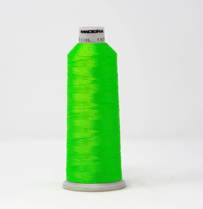 Madeira Polyneon 1850 Fluorescent Green Embroidery Thread 5500 Yards