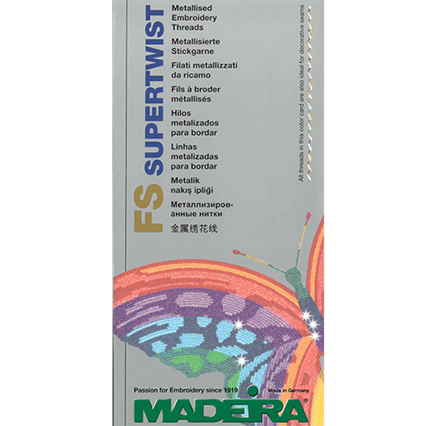 Madeira FS Metallic Supertwist Embroidery Thread Color Card